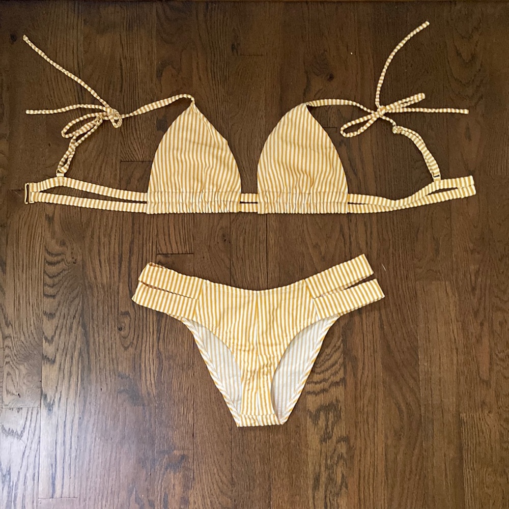 Montce canary stripe Paula bikini set